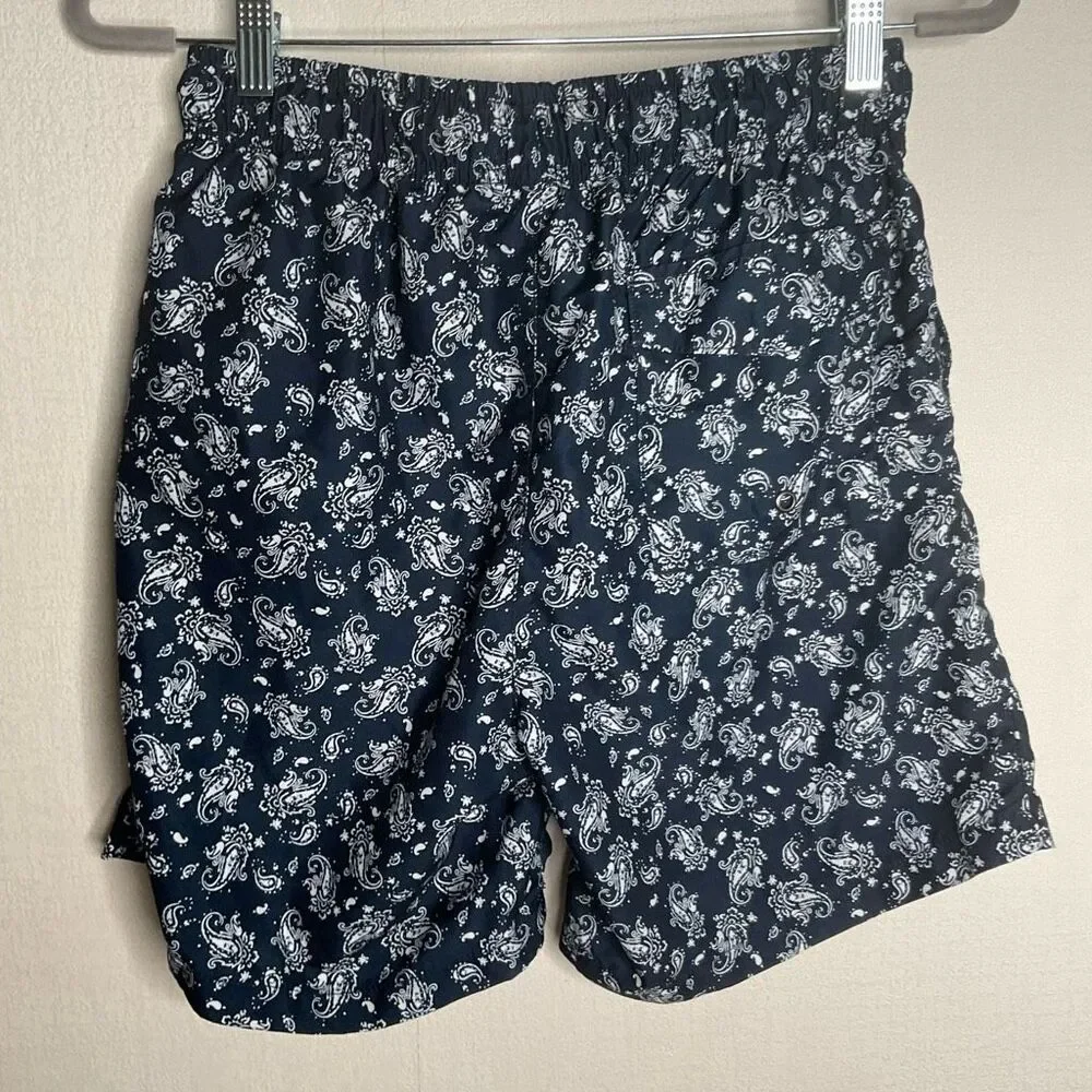 Ike Behar‎ Men's Swim Trunks Board Shorts Size M Blue Paisley Mesh Lining